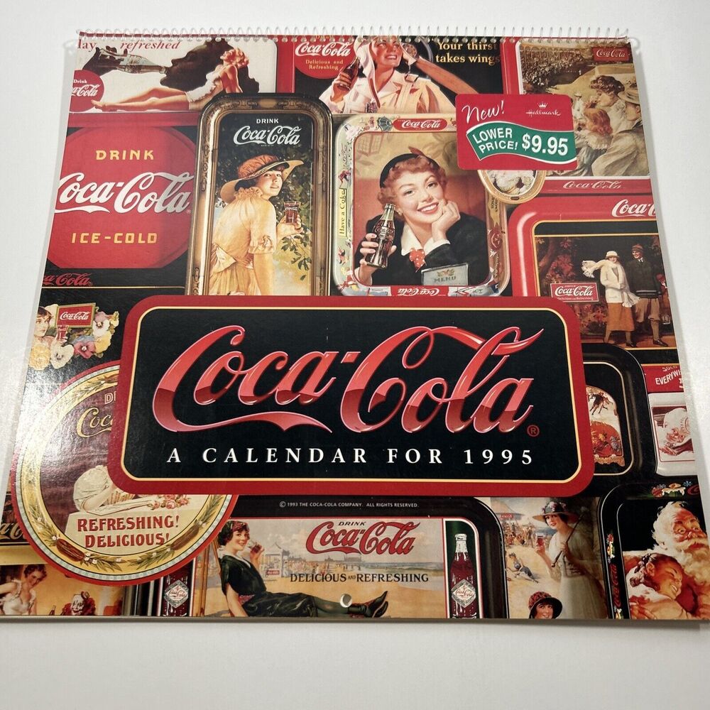 Coca Cola Calendar‎ with Vintage Ads Retro Advertising Images 1995 Spiral Bound